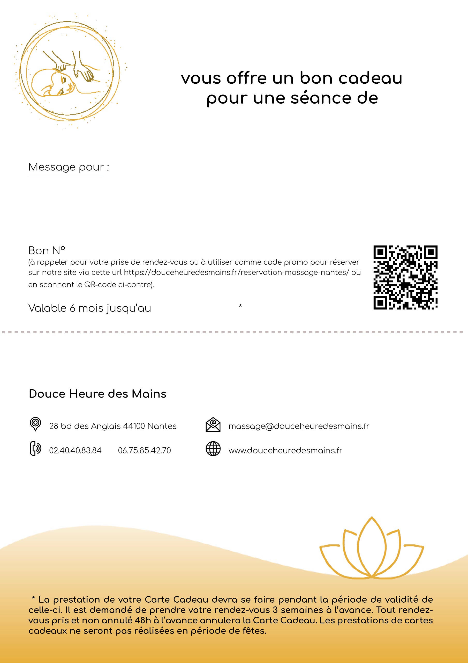 guide bon cadeau Douce Heure des Mains Massage 1